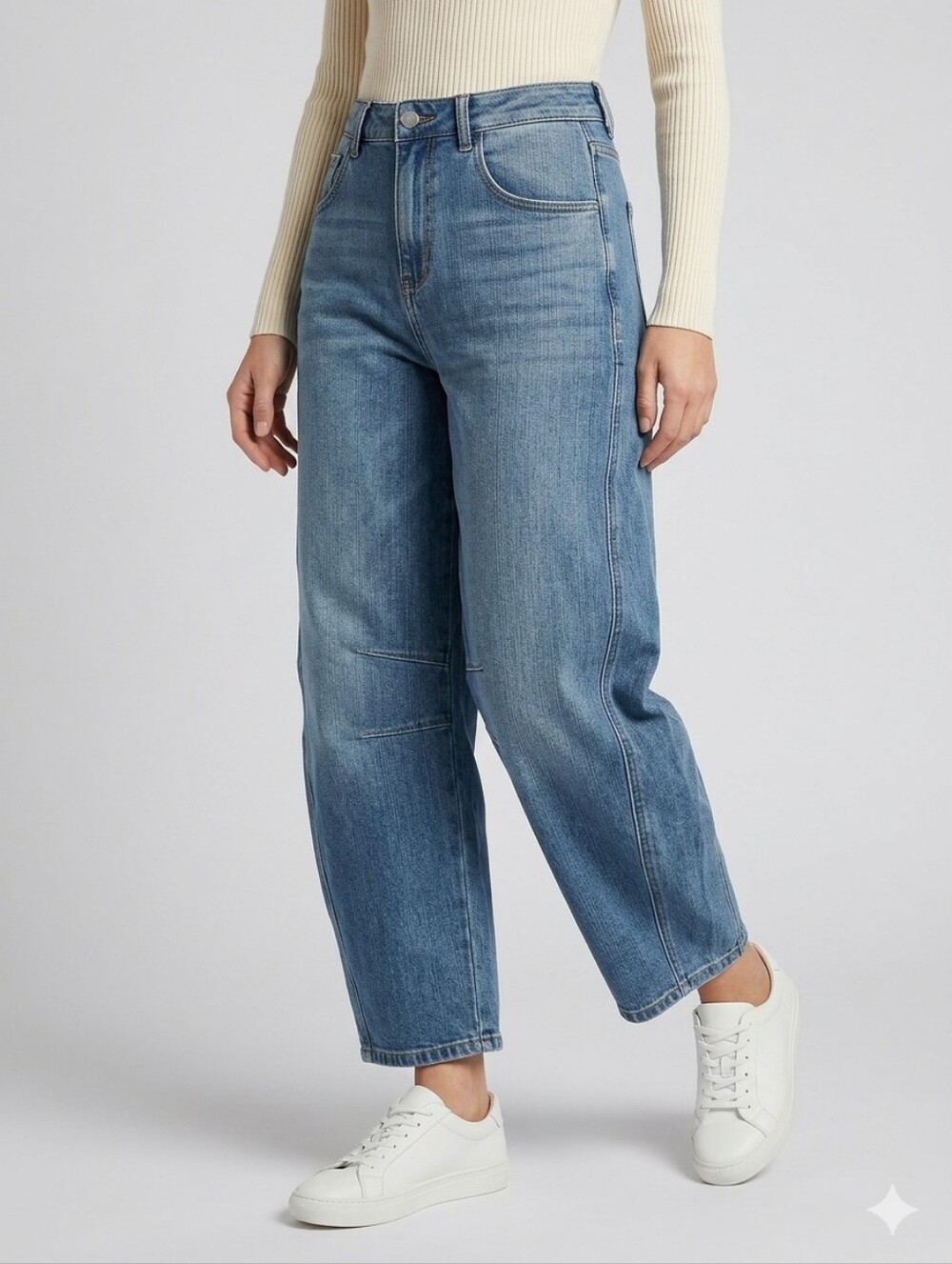 Telepatia Barrel Leg High Rise Jeans Womens 29 Medium Wash NWT